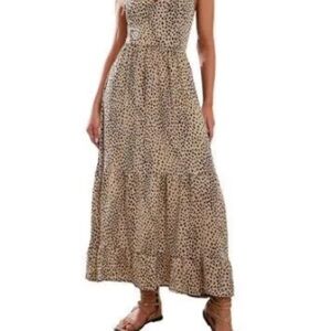 NWT CUPSHE Ayana Lace Up Backless Maxi Dress XL